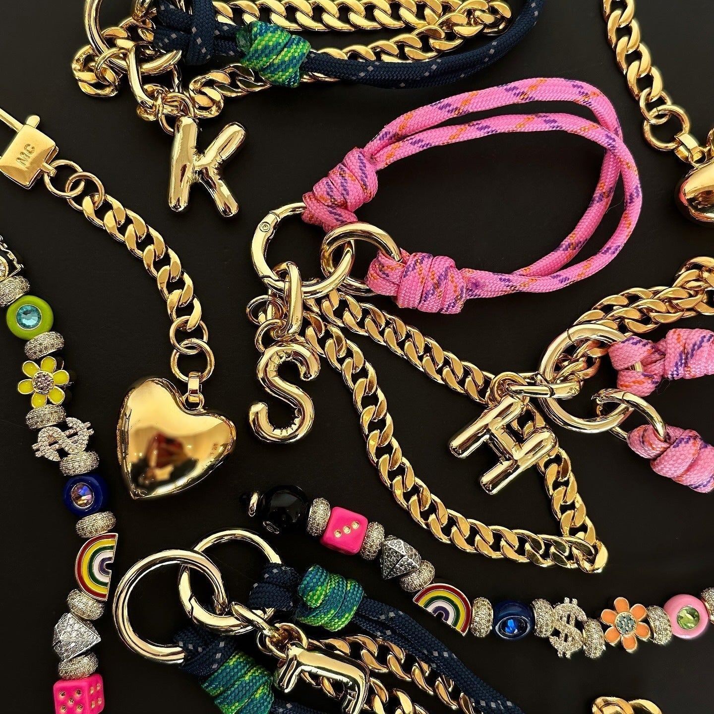 Letter Rope Braided Keychain Bag Charms