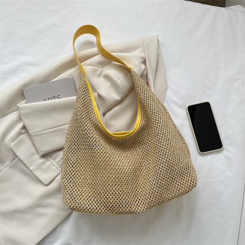 Casual Hollow Out Woven Shoulder Bag