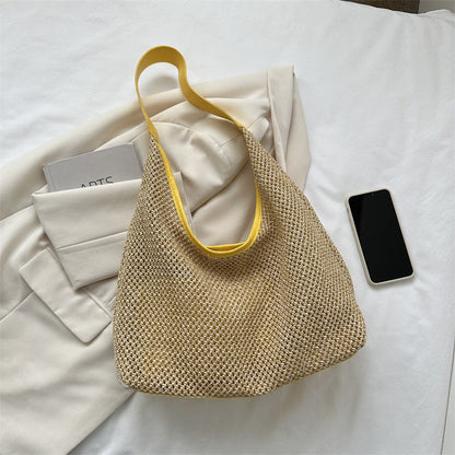 Casual Hollow Out Woven Shoulder Bag