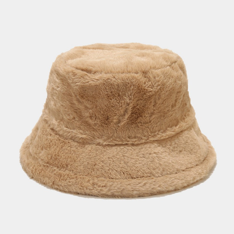Simple Solid Color Thicken Winter Bucket Hat