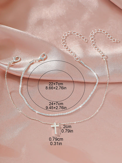 Simple Glitter Double Anklet