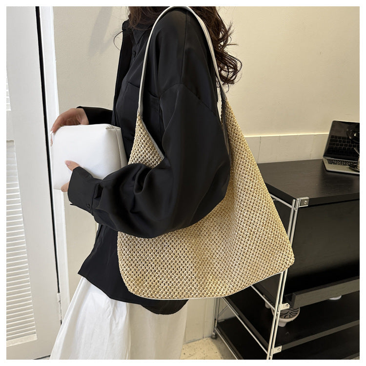 Casual Hollow Out Woven Shoulder Bag