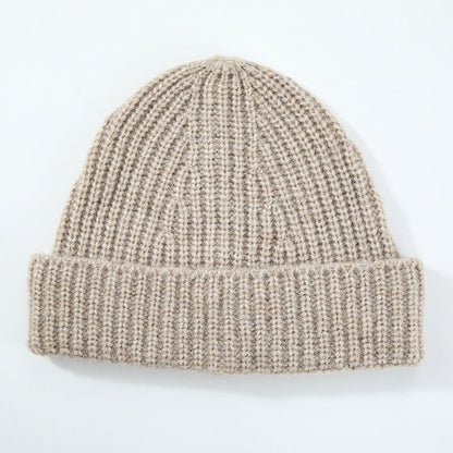 Simple Ribbed Solid Color Cuffed Knit Beanie