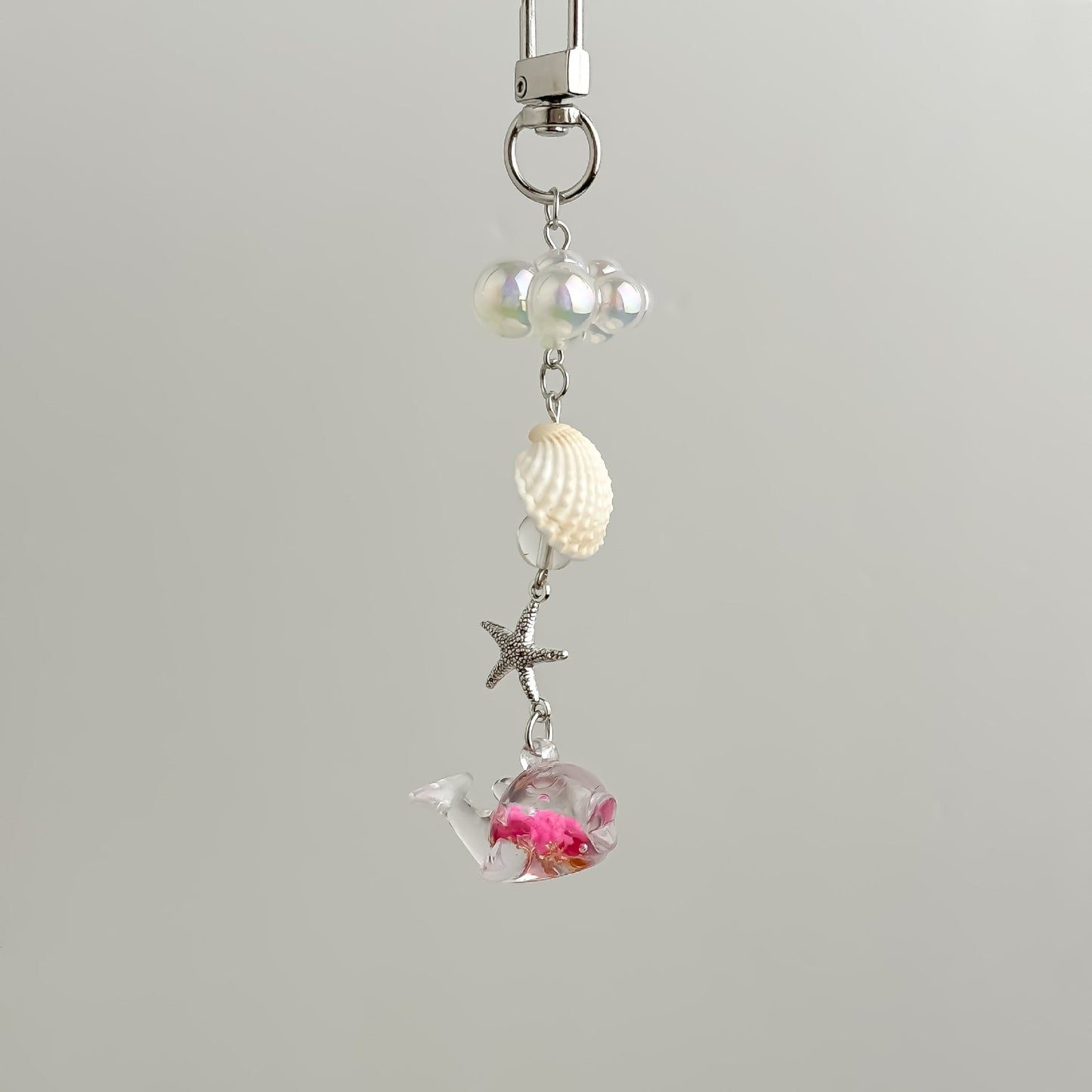 Luminous Transparent Whale Keychain Bag Charm