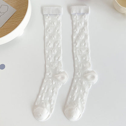 Cherry Color Block Summer Thin Socks