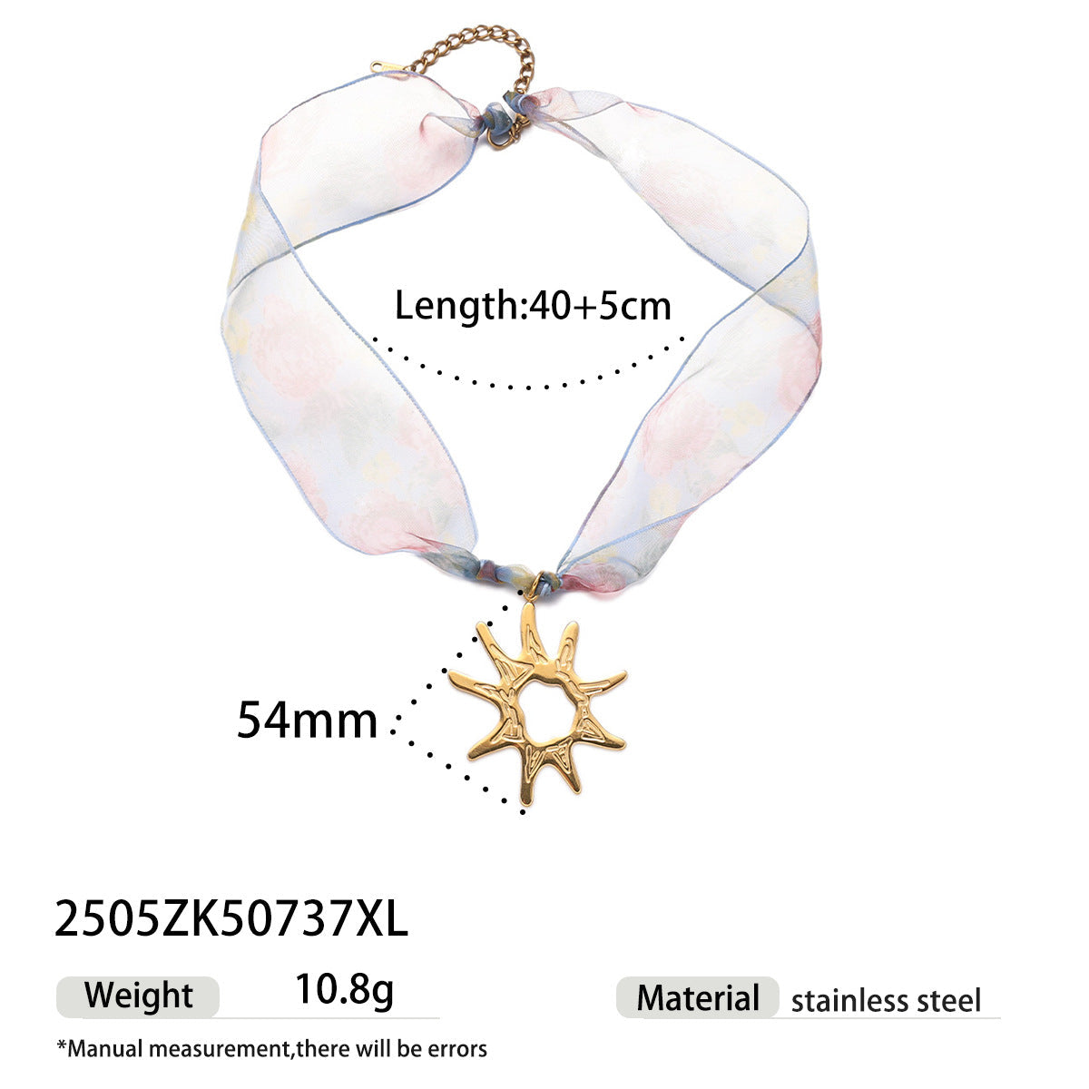 Gold Shell Pendant Colorful Scarf Necklace