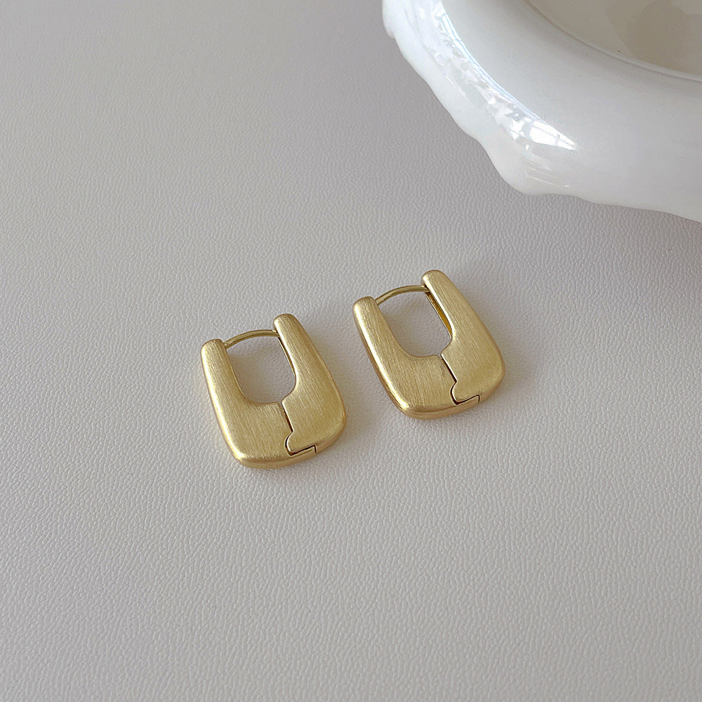 Simple Matte Brushed Hoop Earrings