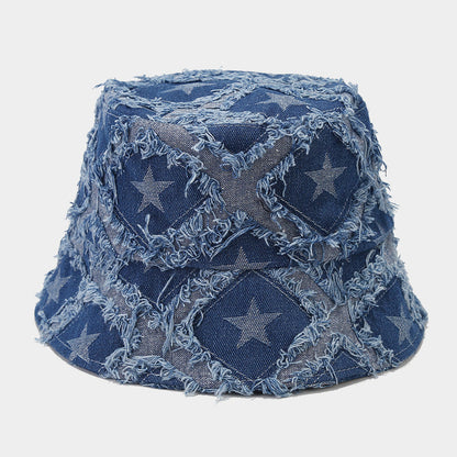 Star Pttern Fringe Edge Foldable Bucket Hat