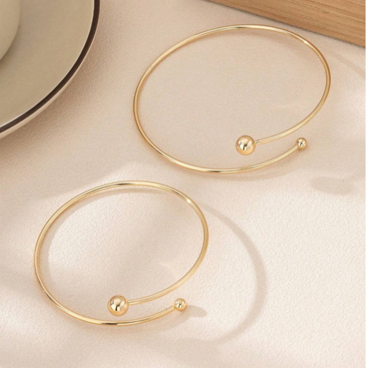 Simple Cross Ball Barcelet Arm Cuff Set