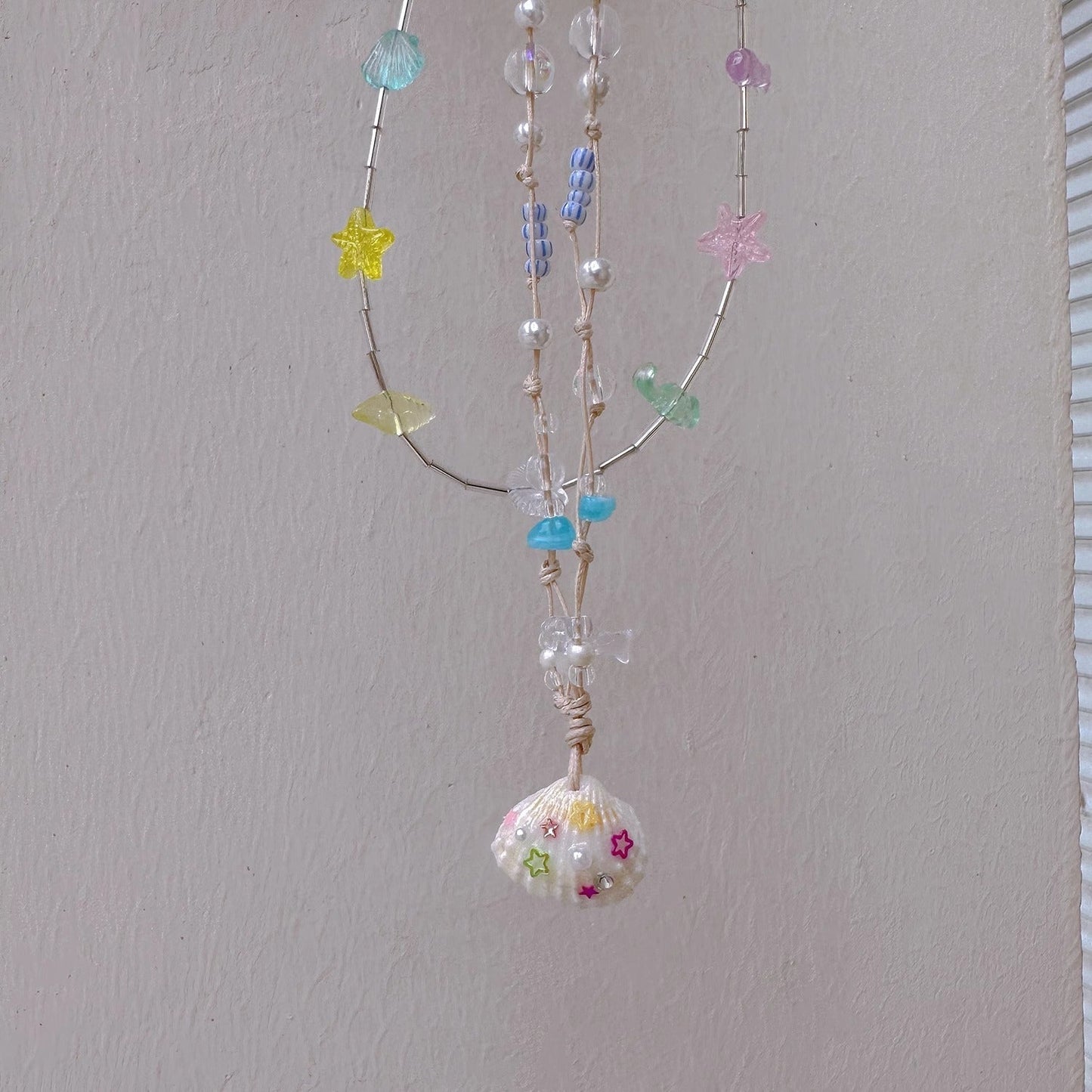 Summer Simple Shell Star Beaded Choker Necklace