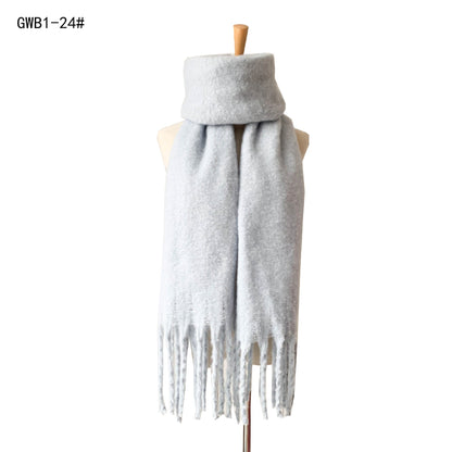 Solid Color Tassel Soft Scarves