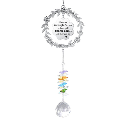 Rainbow Crystal Letter Wreath Suncatcher