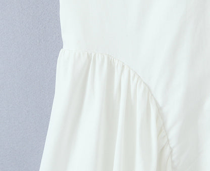 Solid Color Halter V-Neck Ruffle Maxi Dress