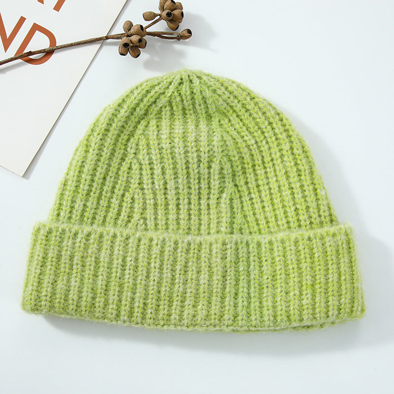 Simple Ribbed Solid Color Cuffed Knit Beanie