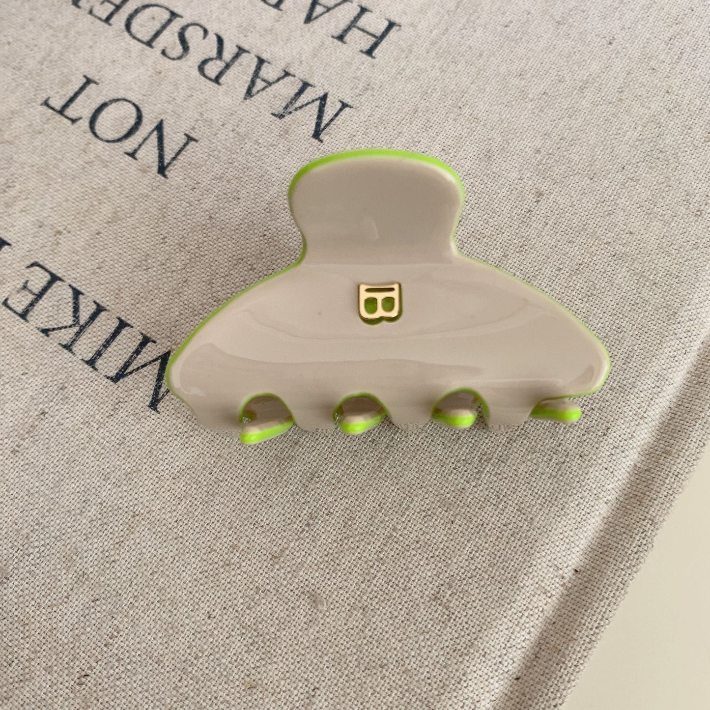 Simple Letter Acetate Hair Claw Clip