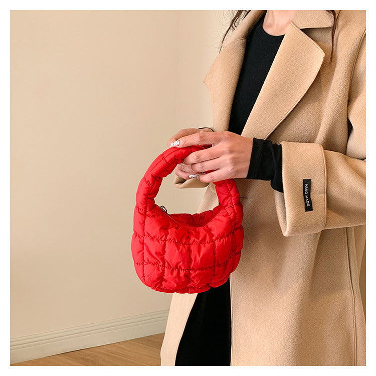 Solid Color Cloud Bag Cute Mini Handbag