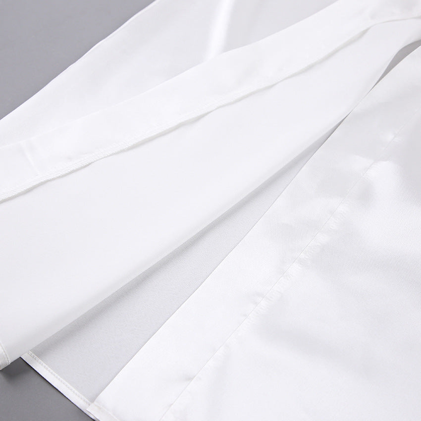 Feather Loose Waist Tie Long Dress