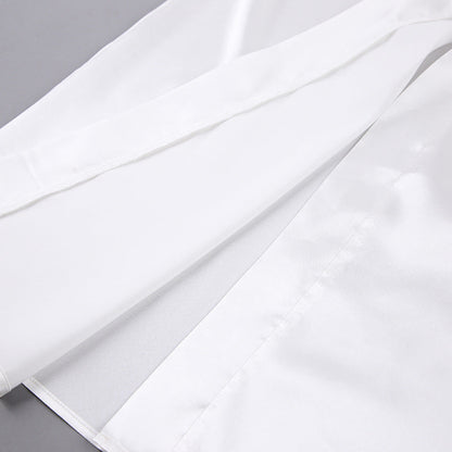 Feather Loose Waist Tie Long Dress