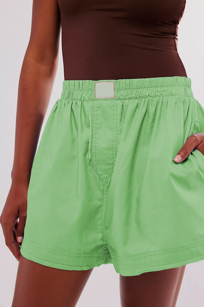 Solid Color Loose Pockets Shorts