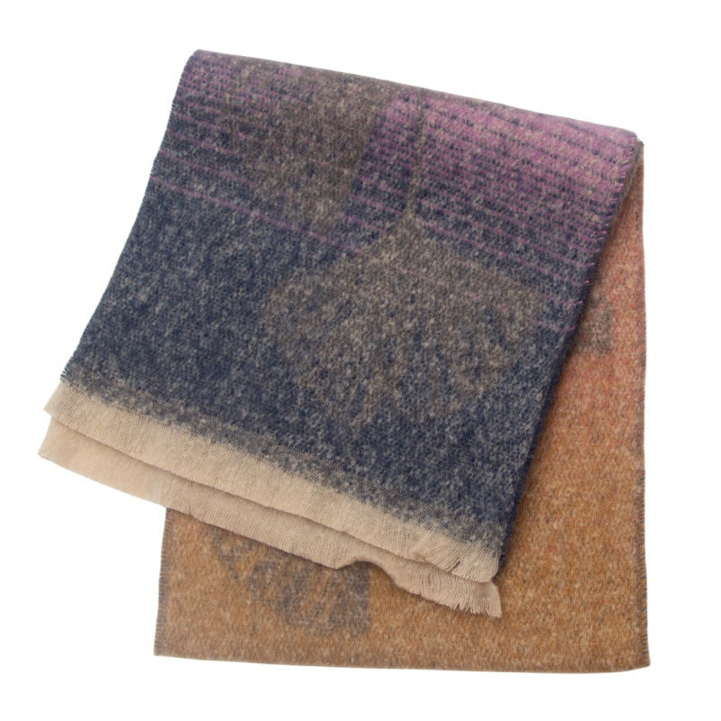 Leaf Print Gradient Color Scarves