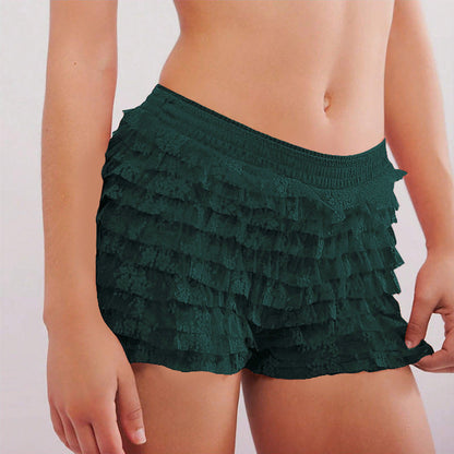 Ruffle Solid Color Low Waist Shorts