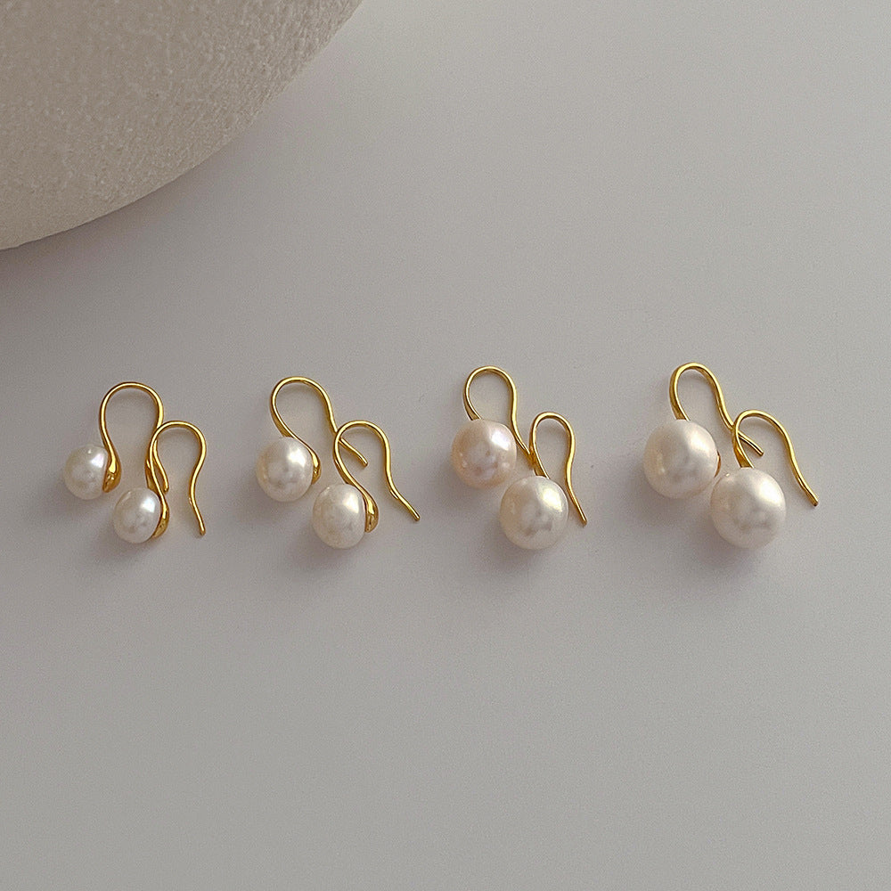 Pearl Simple Elegant Metal Earrings