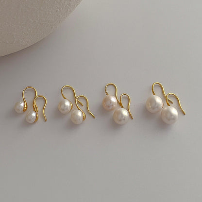 Pearl Simple Elegant Metal Earrings