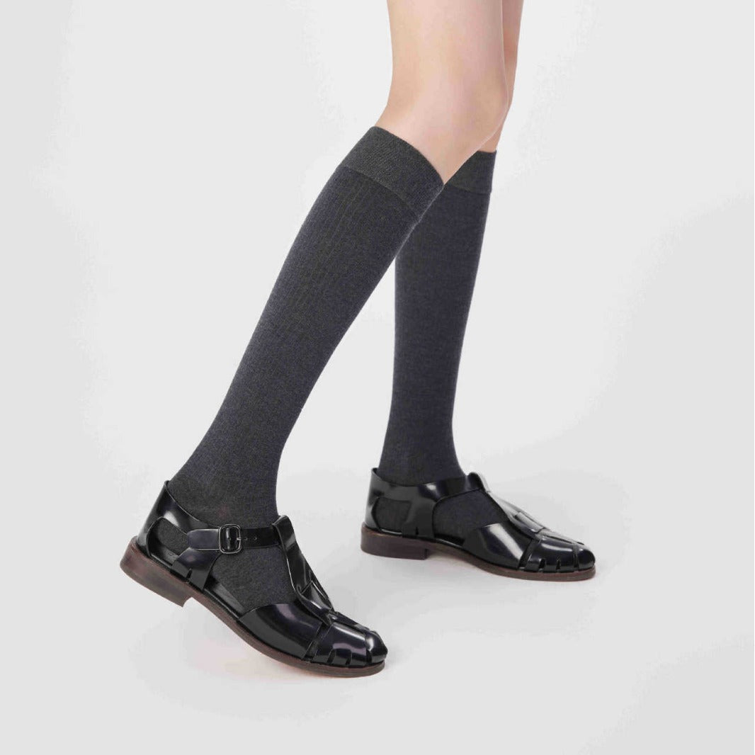 Casual Solid Color Knee High Wool Socks