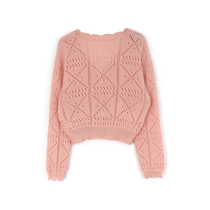 Simple V-Neck Button Down Cropped Cardigan