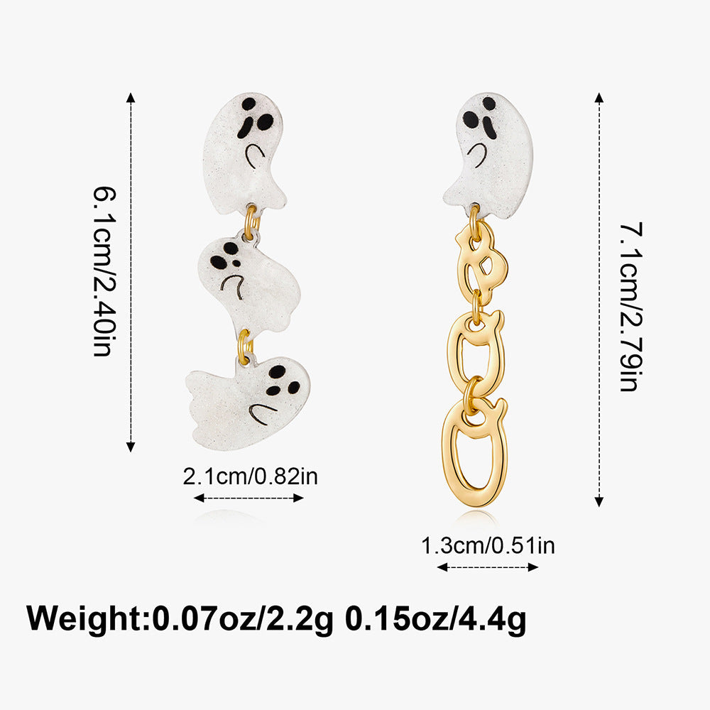 Halloween Acrylic Ghost Drop Dangle Earrings