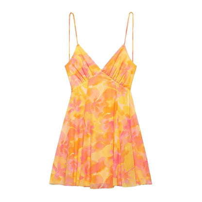 Sexy Backless Print String Mini Dresses