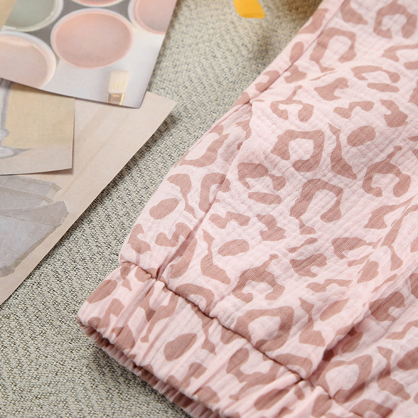 Leopard Print Flounce Homewear Sets