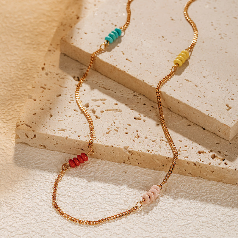Simple Beaded Chain Necklace