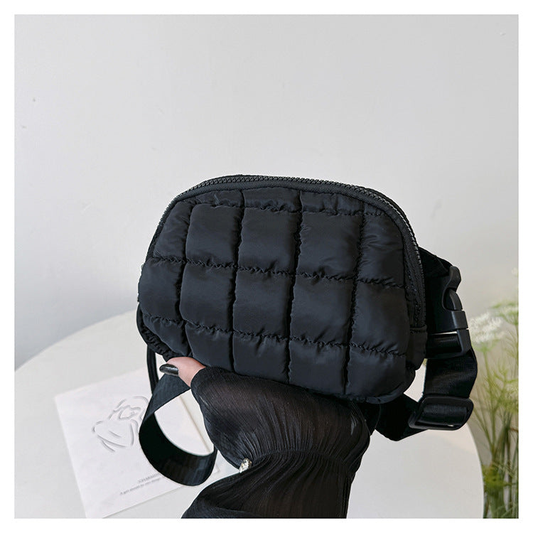 Candy Color Plaid Waist Bag Casual Chest Bag