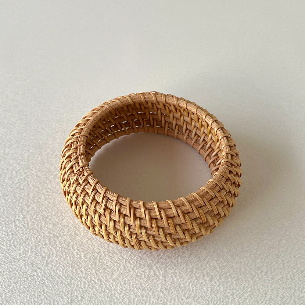 Vintage Straw Braided Round Bracelets