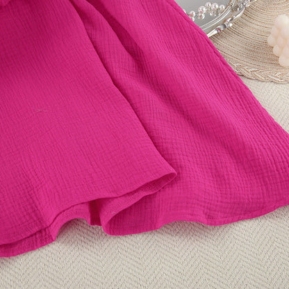 V-Neck Solid Color Loose Homewear Dress