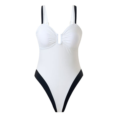 Sexy Color Block One-Piece Swimsuit