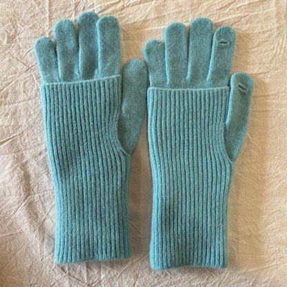 Convertible Wool Solid Color Warm Knit Gloves