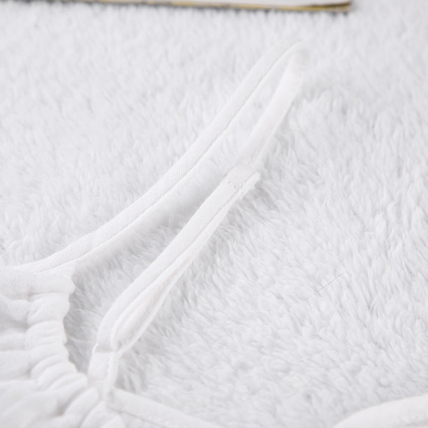 White Loose Casual Sleepwear Sets