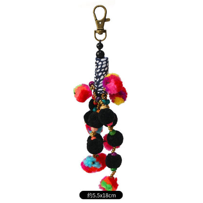 Vintage Bohemian Pom-Pom Tassel Bag Charm