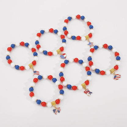 Minimalist USA Pendant Acrylic Beaded Bracelet