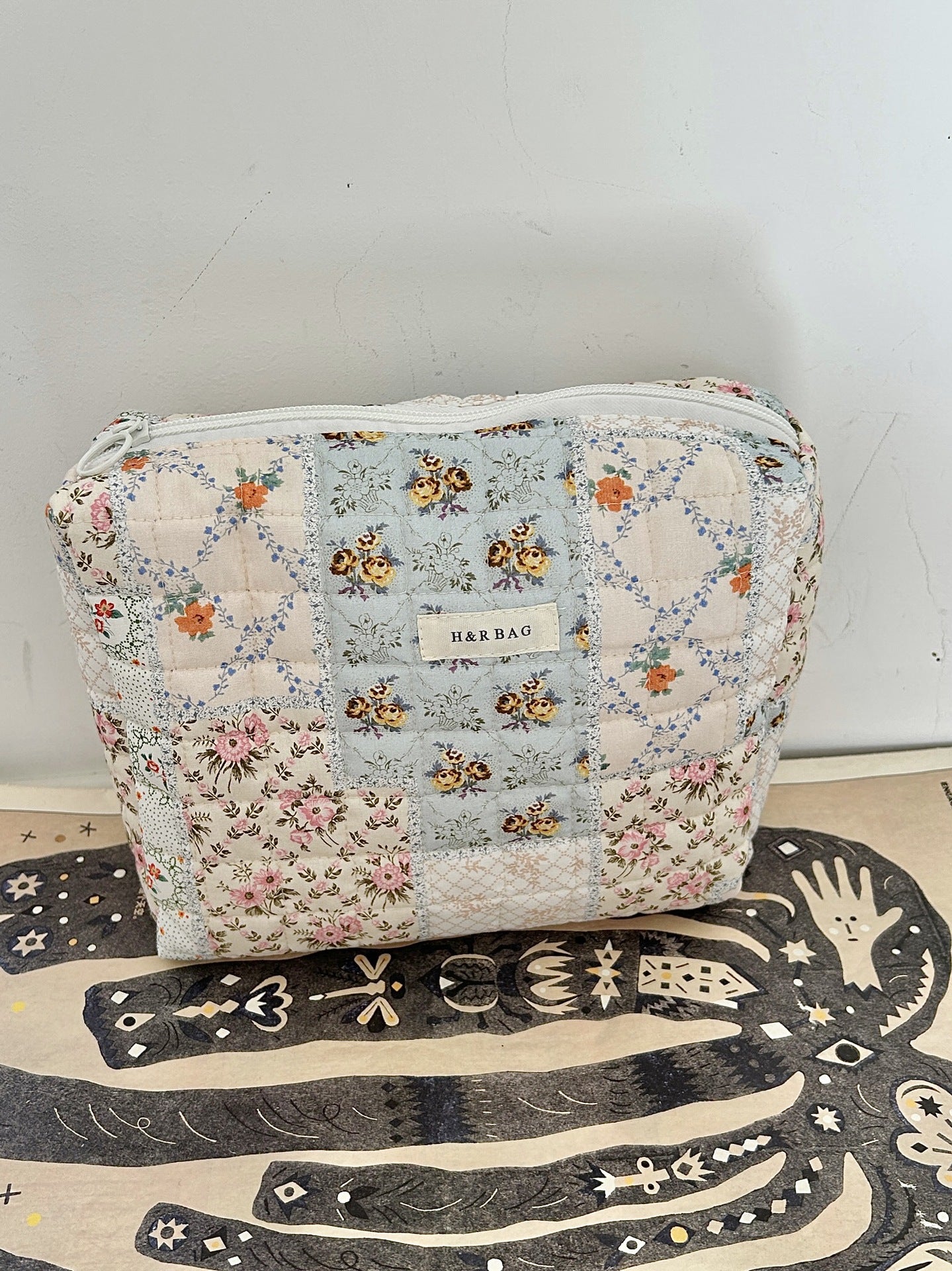 Floral Print Simple Sweet Coametic Bag