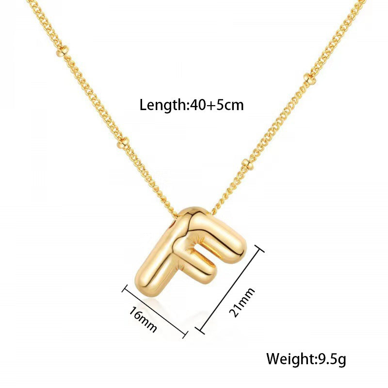 Gold Plated Letter Pendant Necklace