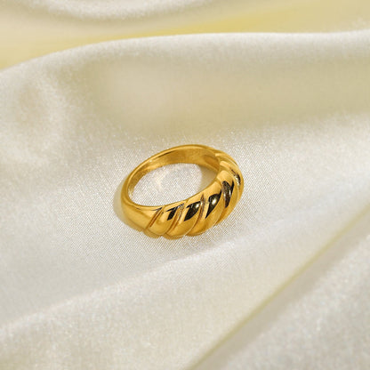 Gold Irregular Simple Wide Rings