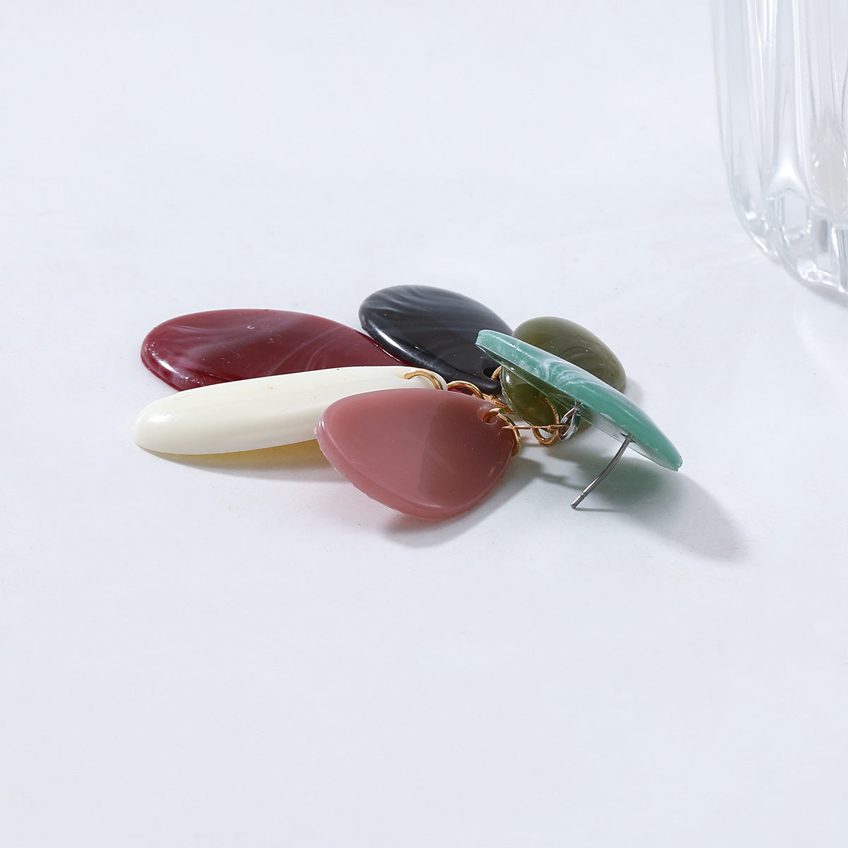 Color Block Geometric Splicing Stud Earring