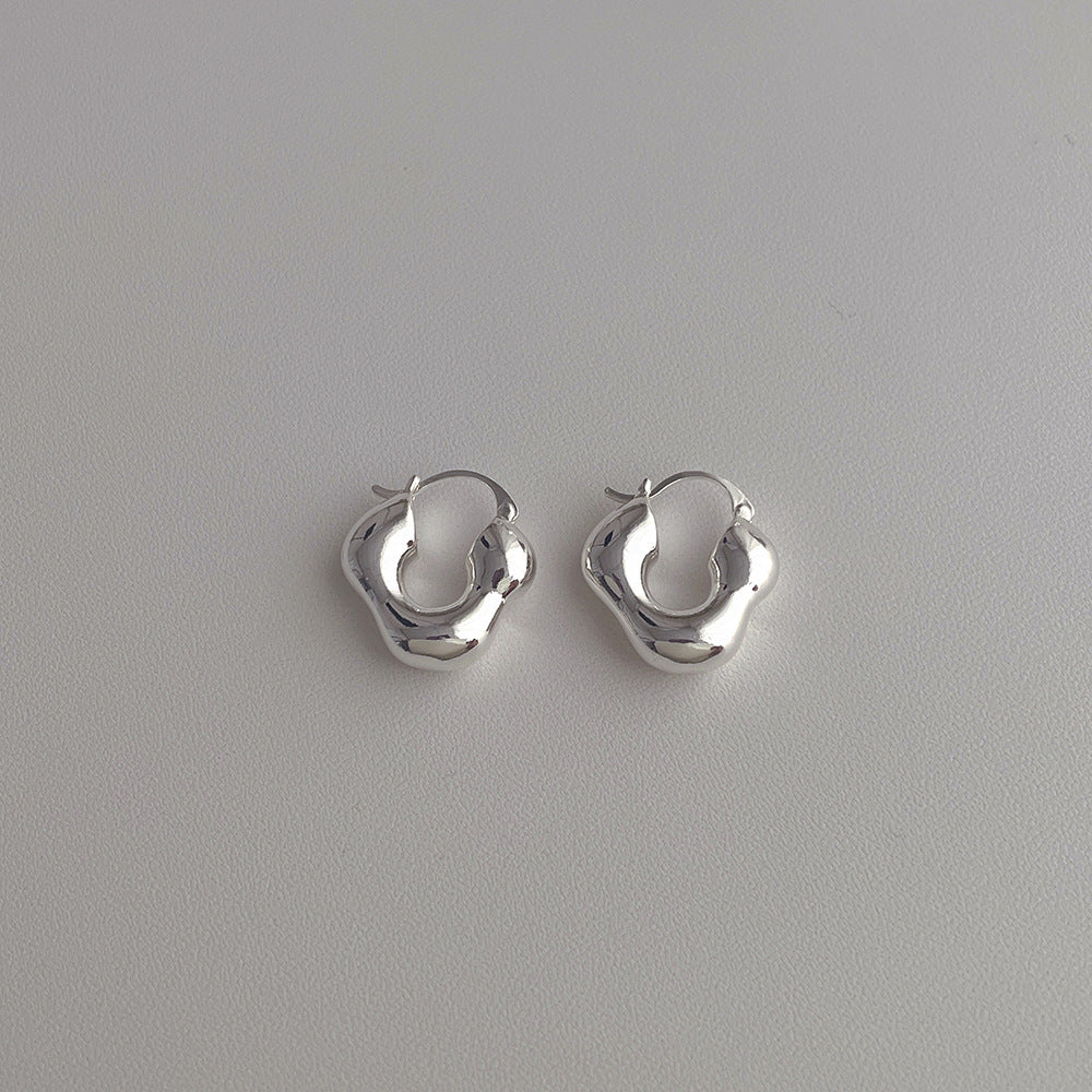 Silver Metal Irregular Cool Earrings