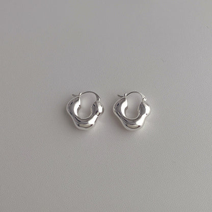 Silver Metal Irregular Cool Earrings