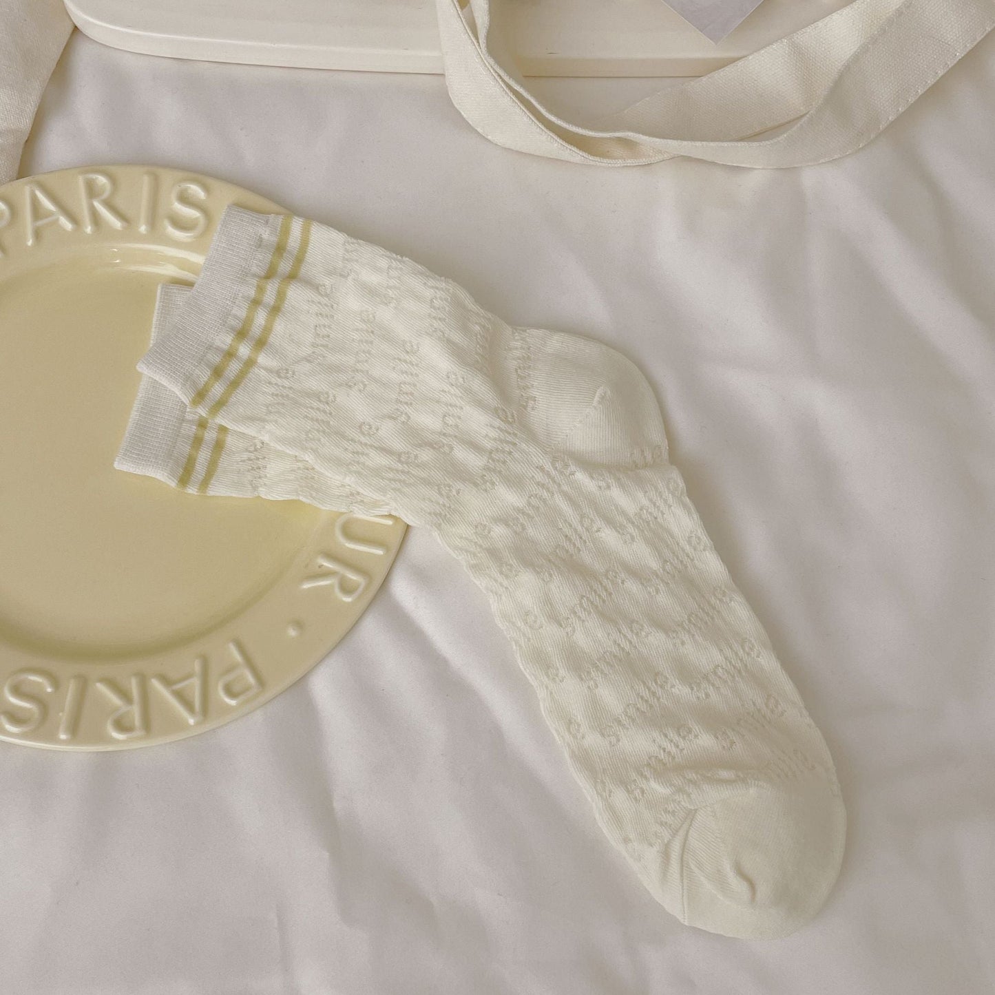 Cute Cartoon Print Mesh Slouch Socks