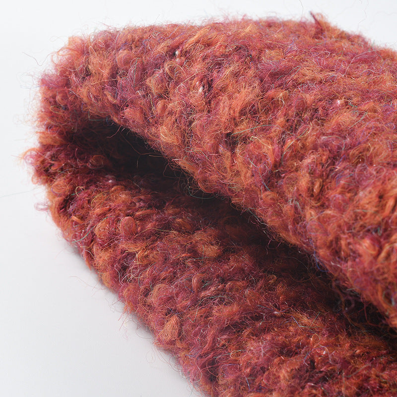 Spliced Color Knit Hat Paded Beanie