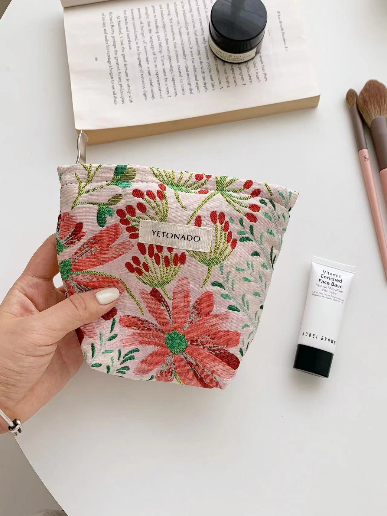 Colorful Large Capacity Flower Print Makeup Bag